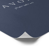 Poster Cadeau de Faveurs de Mariage Minimal Navy (Coin)
