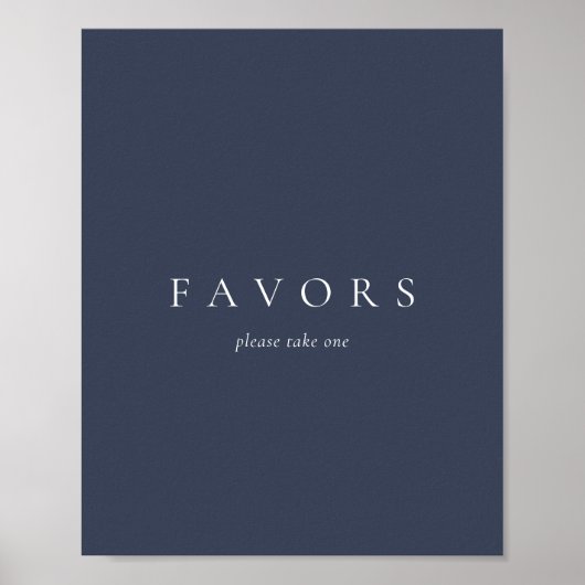 Poster Cadeau de Faveurs de Mariage Minimal Navy (Devant)