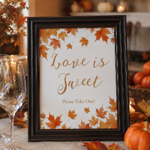 Poster Cadeau de Fête de Fiançailles d'Automne L'Amour es