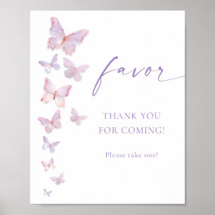 Poster Cadeau de Fête de Mariage Papillon