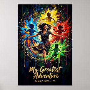 Poster Cadeau de Fête des Mères — Couronne florale de la