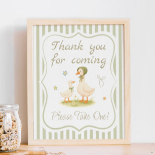 Poster Cadeau de fête prénatale pour bébé Oie Folle 