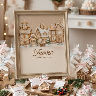 Poster Cadeau de fête Village de Noël en pain d'épices  