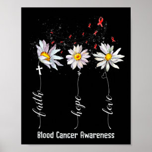 Poster Cadeau de fleur de sensibilisation au cancer du sa