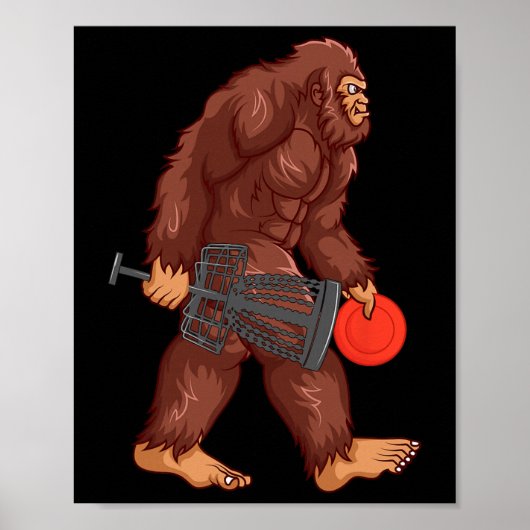 Poster Cadeau de golf à disque pour amateur de Sasquatch (Devant)