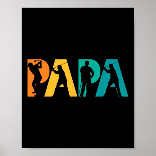 Poster Cadeau de golf Papa pour père (Devant)