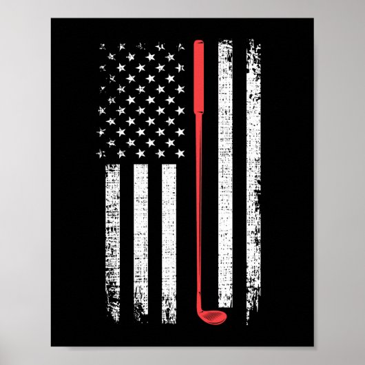 Poster Cadeau de golf pour hommes, American Flag Golf Clu (Devant)
