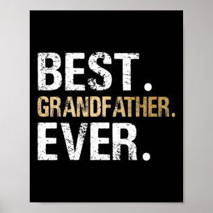 Poster Cadeau De Grandgirl Grandson Meilleur Grand-Père