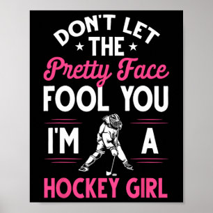Poster Cadeau De Hockey Fun Girl Pour Femmes Enfants Pla 