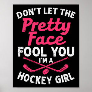 Poster Cadeau De Hockey Fun Girl Pour Femmes Enfants Pla