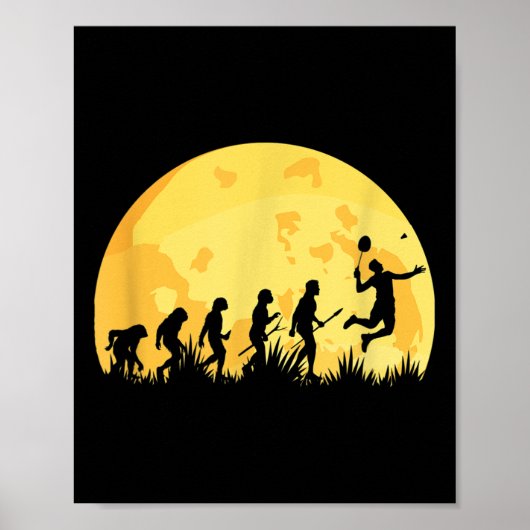 Poster Cadeau de joueur de badminton lumineux d'évolution (Devant)