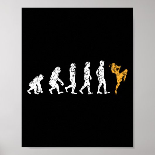Poster Cadeau de kickboxing Funny Evolution Muay Thai (Devant)