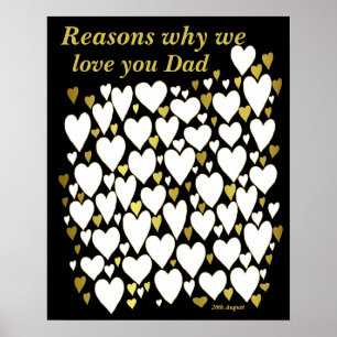 Poster Cadeau de la fête des pères Papa pour les raisons