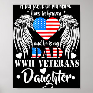 Poster Cadeau de la fille des vétérans 2ème guerre mondia