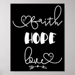 Poster Cadeau de la Saint-Valentin chrétien Foi Espérance