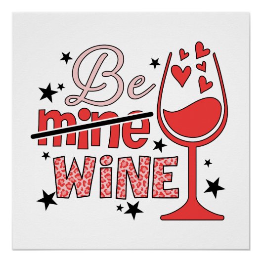 Poster Cadeau de la Saint-Valentin | Sois Mien Vin (Devant)
