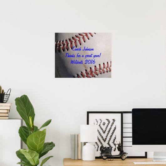 Poster Cadeau de l'équipe de baseball (Bureau à domicile)