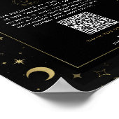 Poster Cadeau de Lune de Miel Étoiles Lune Céleste Noir & (Coin)