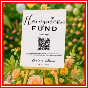 Poster Cadeau de Lune de Miel QR Moderne Vœu de Mariage