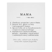 Poster Cadeau de maman polonaise - définition MAMA (Devant)