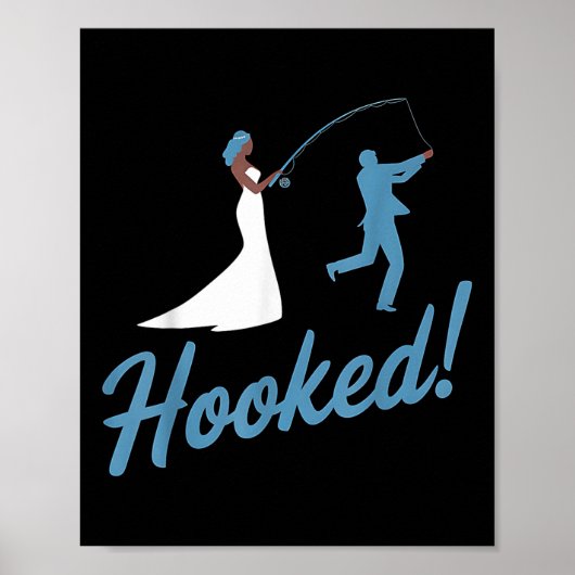 Poster Cadeau de mariage drôle de marié pêche accroché (Devant)