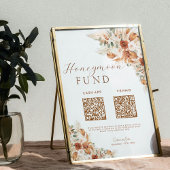 Poster Cadeau de Mariage Floral Cash Fond de Rêve QR Code
