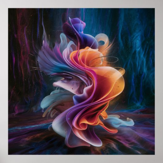 Poster Cadeau de mariage Luxe Abstrait pour couple marié (Devant)