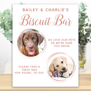 Poster Cadeau de mariage pour chien Rose Gold Bar à biscu