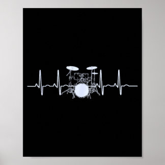 Poster Cadeau de mélomane de ligne de vie de battement de