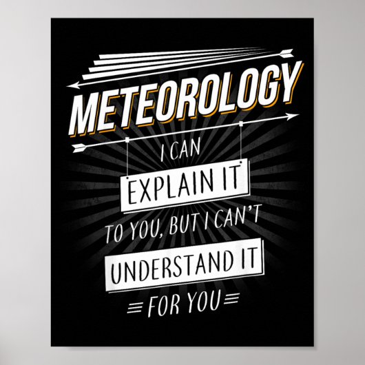 Poster Cadeau de météorologue conception amusante avec mé (Devant)