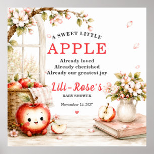 Poster Cadeau de Naissance Douce Petite Pomme pour la Nur