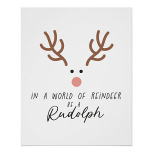 Poster Cadeau De Noël Dans Un Monde De Rennes