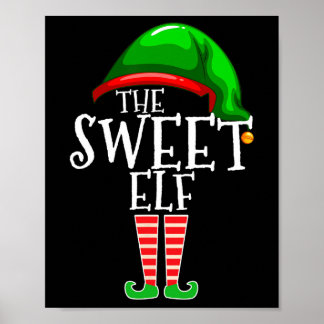 Poster cadeau de Noël de la famille elfe sucré