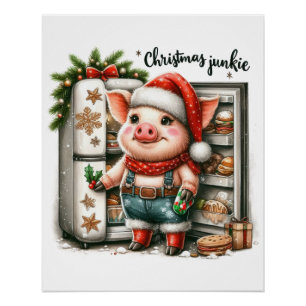 Poster Cadeau de Noël de Noël Junkie