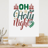 Poster Cadeau de Noël | Oh Holy Night (Cuisine)