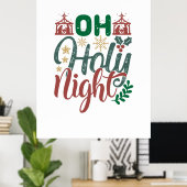 Poster Cadeau de Noël | Oh Holy Night (Bureau à domicile)