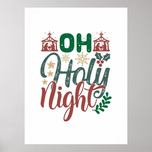 Poster Cadeau de Noël | Oh Holy Night (Devant)