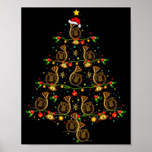 Poster Cadeau de Noël pour amateur de musique de cor d'ha