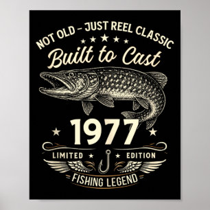 Poster Cadeau de pêche pour 49e anniversaire hommes Origi