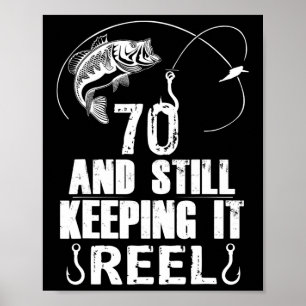 Poster Cadeau de pêche pour 70e anniversaire pêcheur de 7