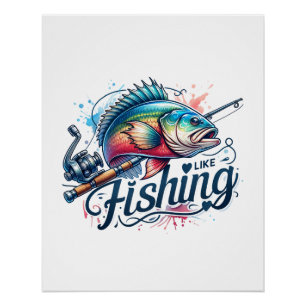 Poster Cadeau de pêcheur J'aime la pêche