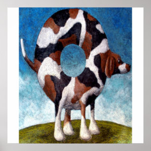 Poster Cadeau De Peinture Bagel-Beagle