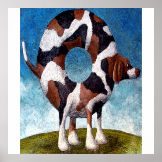 Poster Cadeau De Peinture Bagel-Beagle (Devant)