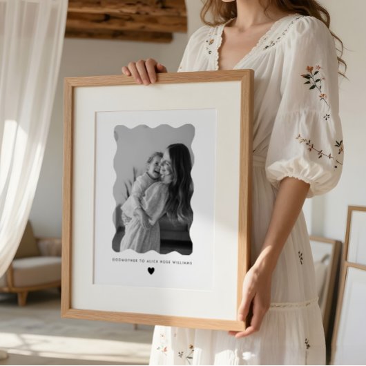 Poster Cadeau de photo ondulée de marraine