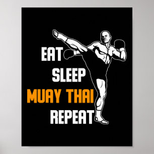 Poster Cadeau de pratiquant d'arts martiaux de kickboxing