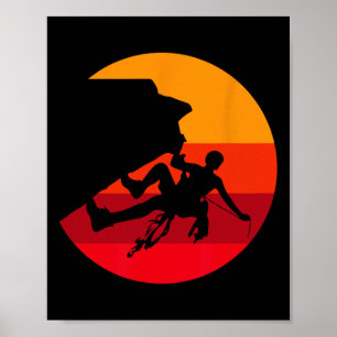 Poster Cadeau de randonnée rétro I Alpiniste vintage Mont
