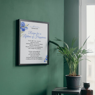 Poster Cadeau de Réception de Mariage pour le Bonheur à V