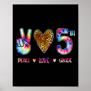 Poster Cadeau de rentrée scolaire pour la 5e année Peace