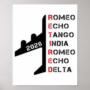 Poster Cadeau de retraite Alphabet phonétique Lot à la re