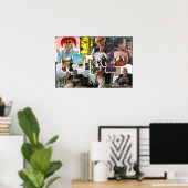 Poster Cadeau de retraite, amusant retraité ligne de temp (Bureau à domicile)